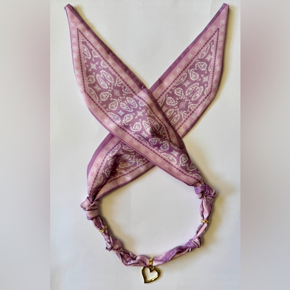 Purple Paisley Bandana Necklace